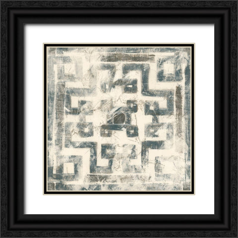 Ancient Textile Motif I Black Ornate Wood Framed Art Print with Double Matting by Vess, June Erica