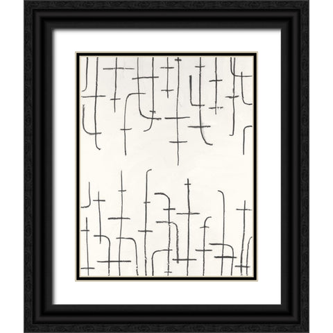 Vertical Arrangement I Black Ornate Wood Framed Art Print with Double Matting by Willett, Michael