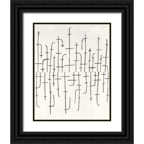 Vertical Arrangement II Black Ornate Wood Framed Art Print with Double Matting by Willett, Michael