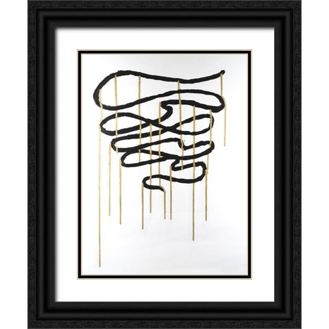 Weeping Ribbon I Black Ornate Wood Framed Art Print with Double Matting by Willett, Michael