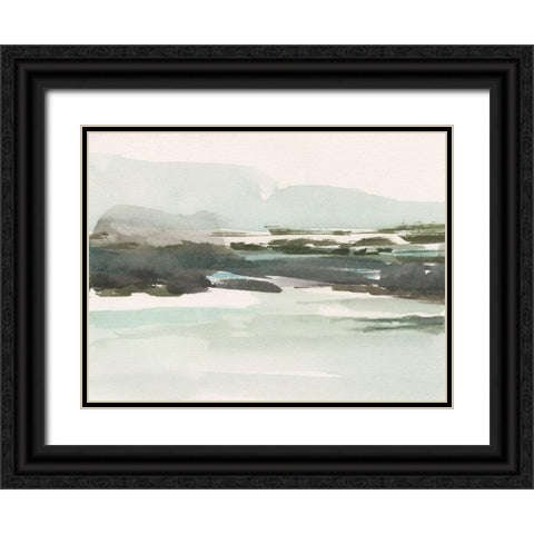 Turquoise Marsh I Black Ornate Wood Framed Art Print with Double Matting by Harper, Ethan