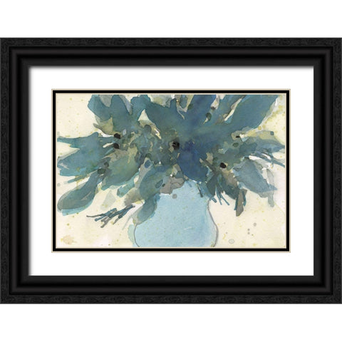 Blue Vintage Charm II Black Ornate Wood Framed Art Print with Double Matting by Dixon, Samuel