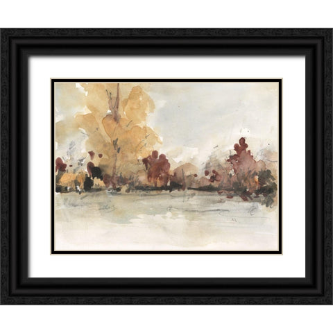 The Autumn View I Black Ornate Wood Framed Art Print with Double Matting by Dixon, Samuel