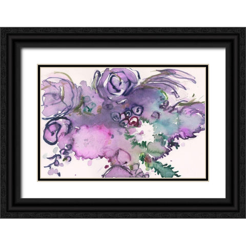 Lavender Floral Splendor II Black Ornate Wood Framed Art Print with Double Matting by Dixon, Samuel