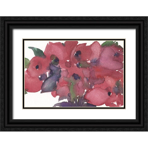 Floral Pretty I Black Ornate Wood Framed Art Print with Double Matting by Dixon, Samuel