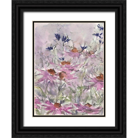 Floral Entertainment II Black Ornate Wood Framed Art Print with Double Matting by Dixon, Samuel