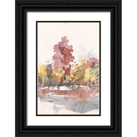 Watercolor Treeline Sketch I Black Ornate Wood Framed Art Print with Double Matting by Dixon, Samuel