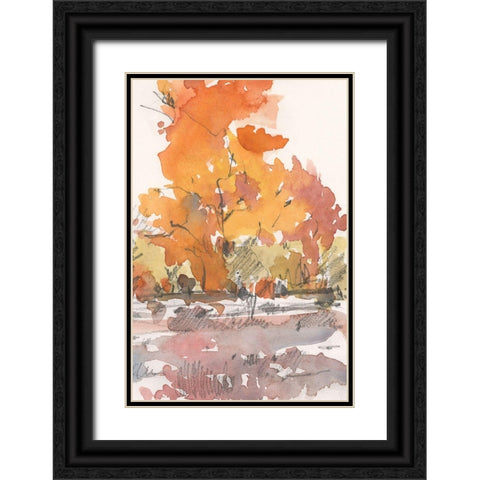 Watercolor Treeline Sketch II Black Ornate Wood Framed Art Print with Double Matting by Dixon, Samuel
