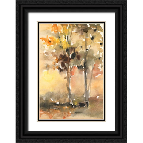 Fall Foliage Watercolor II Black Ornate Wood Framed Art Print with Double Matting by Dixon, Samuel