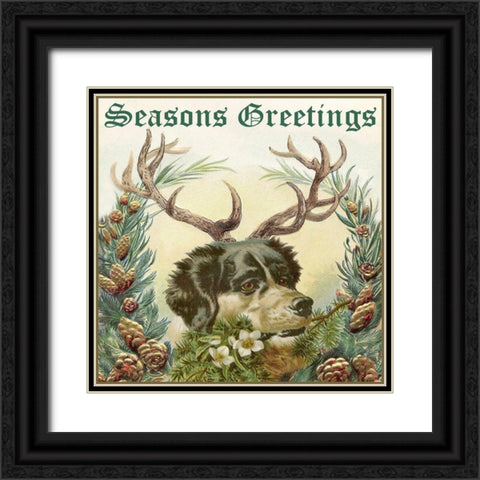 Reindog I Black Ornate Wood Framed Art Print with Double Matting by Longley, Alicia