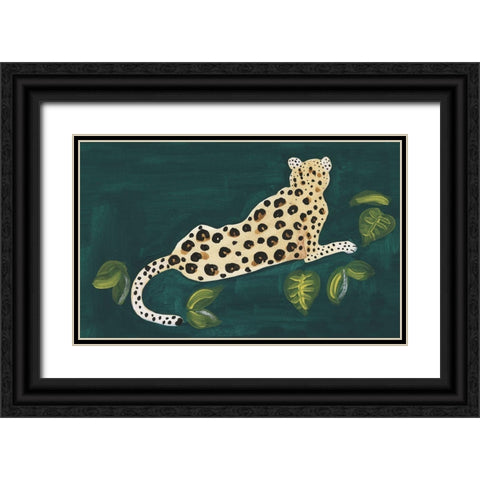 Lethargic Leopard I Black Ornate Wood Framed Art Print with Double Matting by Longley, Alicia