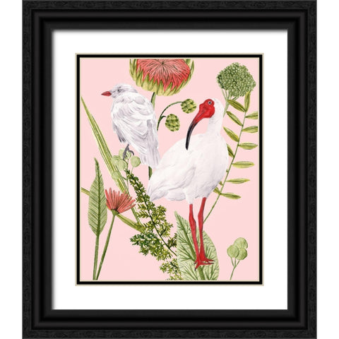 Birds in Motion II Black Ornate Wood Framed Art Print with Double Matting by Wang, Melissa