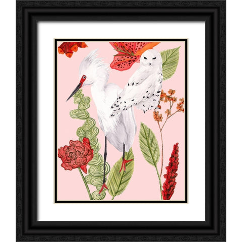 Birds in Motion III Black Ornate Wood Framed Art Print with Double Matting by Wang, Melissa