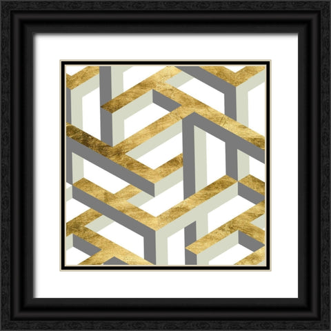 Geometric Landscape II Black Ornate Wood Framed Art Print with Double Matting by Wang, Melissa