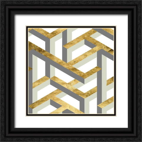 Geometric Landscape III Black Ornate Wood Framed Art Print with Double Matting by Wang, Melissa