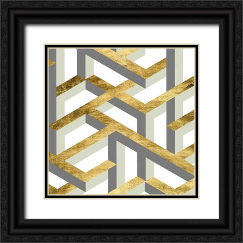 Geometric Landscape IV Black Ornate Wood Framed Art Print with Double Matting by Wang, Melissa