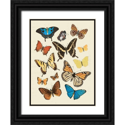 Collected Flutter II Black Ornate Wood Framed Art Print with Double Matting by Barnes, Victoria