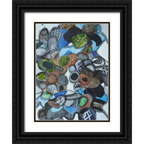 Catalina Island Blue Glass Black Ornate Wood Framed Art Print with Double Matting by Good, Coco