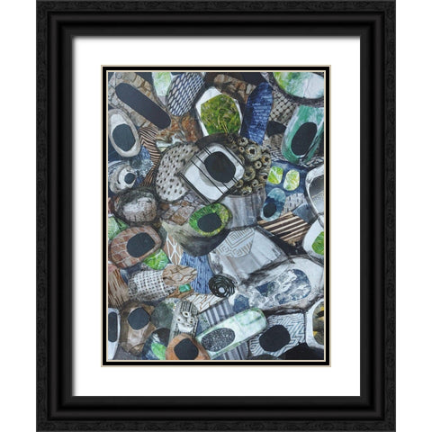 Cornwall Beach Glass Black Ornate Wood Framed Art Print with Double Matting by Good, Coco