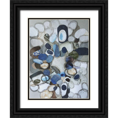Santa Cruz Beach Stones Black Ornate Wood Framed Art Print with Double Matting by Good, Coco