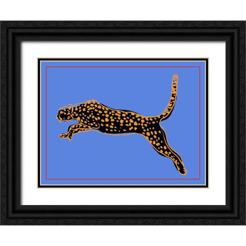The Wild Leopard I Black Ornate Wood Framed Art Print with Double Matting by Wang, Melissa