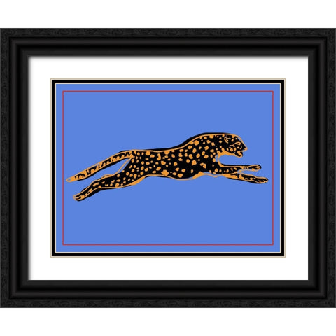 The Wild Leopard II Black Ornate Wood Framed Art Print with Double Matting by Wang, Melissa