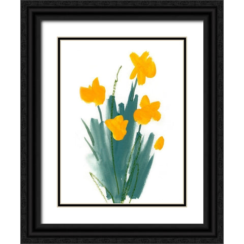 Daffodil Bunch II Black Ornate Wood Framed Art Print with Double Matting by Green, Jacob