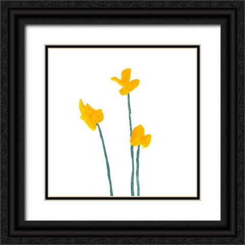 Simple Buttercups II Black Ornate Wood Framed Art Print with Double Matting by Green, Jacob
