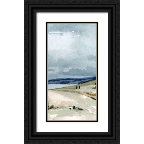 Pale Blue Autumn II Black Ornate Wood Framed Art Print with Double Matting by Caroline, Emma