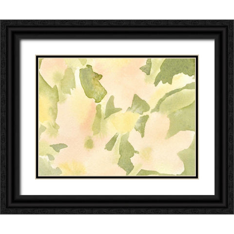 Verdant Floral Abstract I Black Ornate Wood Framed Art Print with Double Matting by Caroline, Emma
