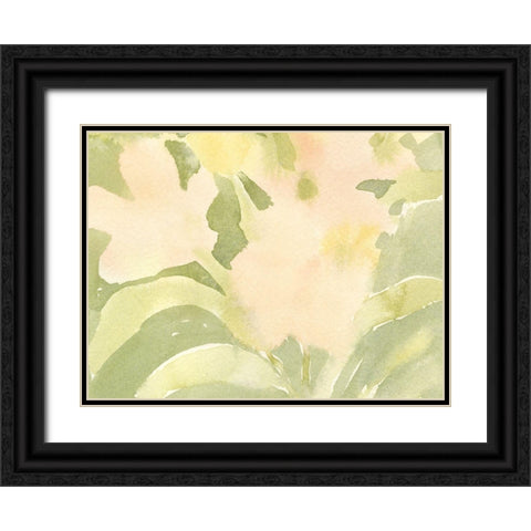 Verdant Floral Abstract II Black Ornate Wood Framed Art Print with Double Matting by Caroline, Emma