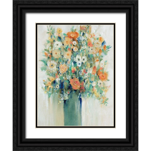 Vase of Spring Flowers I Black Ornate Wood Framed Art Print with Double Matting by OToole, Tim