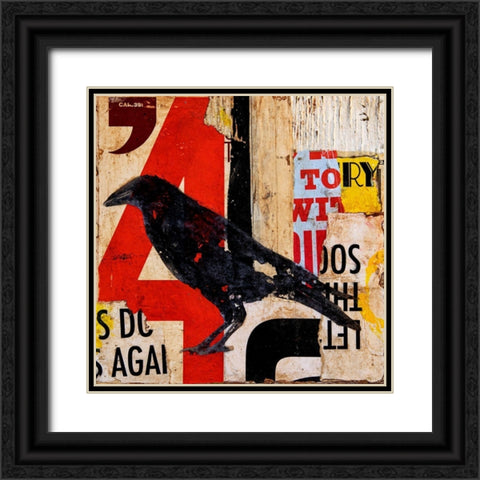 The Vintage Crow Black Ornate Wood Framed Art Print with Double Matting by Ashley, Erin