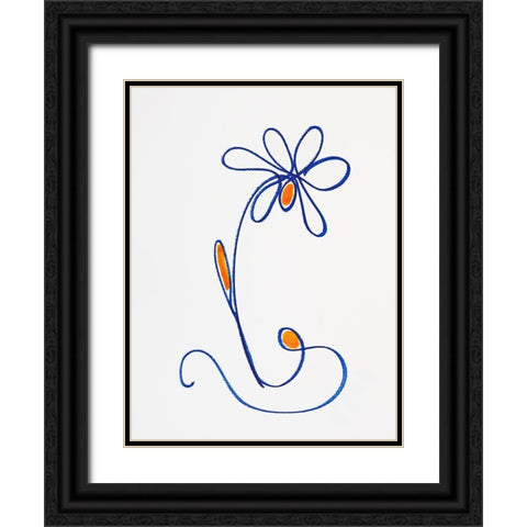 Wobbly Blooms II Black Ornate Wood Framed Art Print with Double Matting by Gianni, Katie