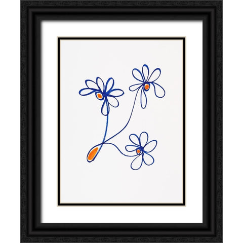 Wobbly Blooms III Black Ornate Wood Framed Art Print with Double Matting by Gianni, Katie