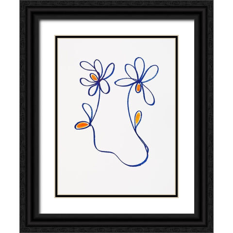 Wobbly Blooms IV Black Ornate Wood Framed Art Print with Double Matting by Gianni, Katie