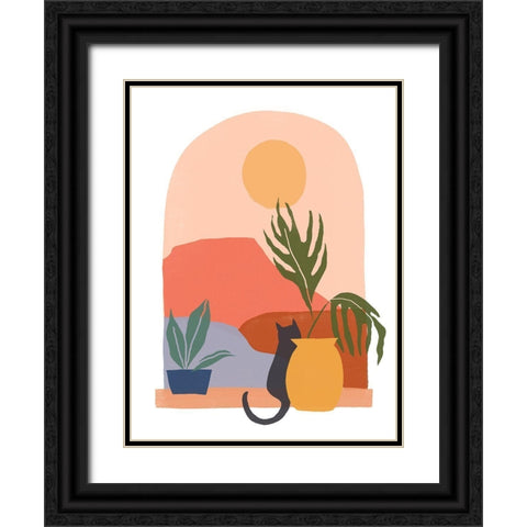 Paper Scene I Black Ornate Wood Framed Art Print with Double Matting by Vess, June Erica