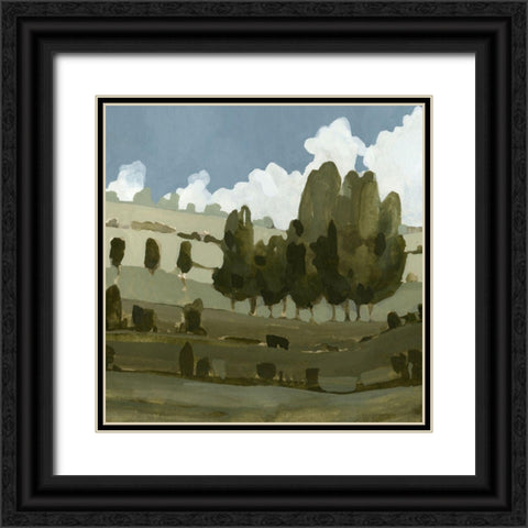 Rolling Green I Black Ornate Wood Framed Art Print with Double Matting by Caroline, Emma