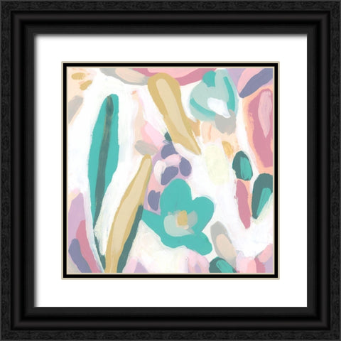Floral Rapport  II Black Ornate Wood Framed Art Print with Double Matting by Vess, June Erica