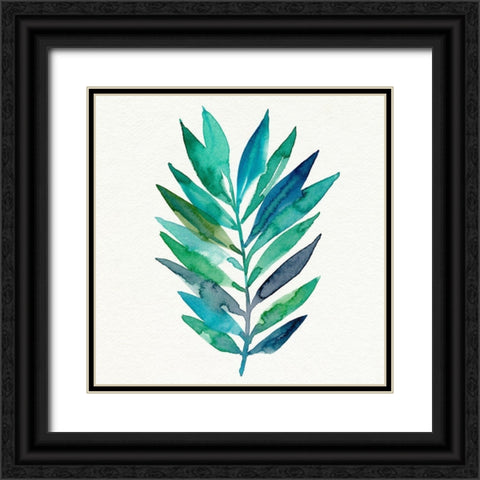 Watercolor Palm Impression II Black Ornate Wood Framed Art Print with Double Matting by Warren, Annie