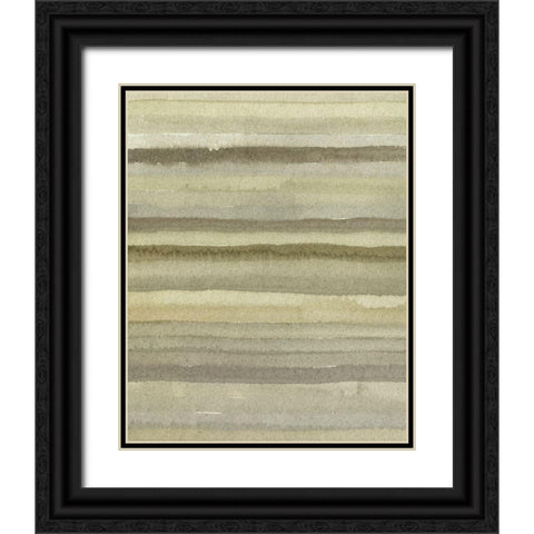 Lines in Neutral II Black Ornate Wood Framed Art Print with Double Matting by Caroline, Emma