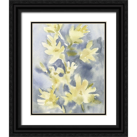 Forsythia Blooms I Black Ornate Wood Framed Art Print with Double Matting by Caroline, Emma