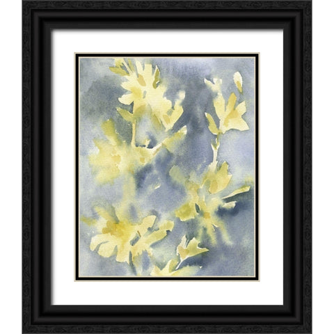 Forsythia Blooms II Black Ornate Wood Framed Art Print with Double Matting by Caroline, Emma
