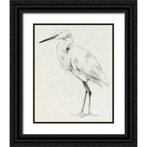 Erect Egret II Black Ornate Wood Framed Art Print with Double Matting by Caroline, Emma