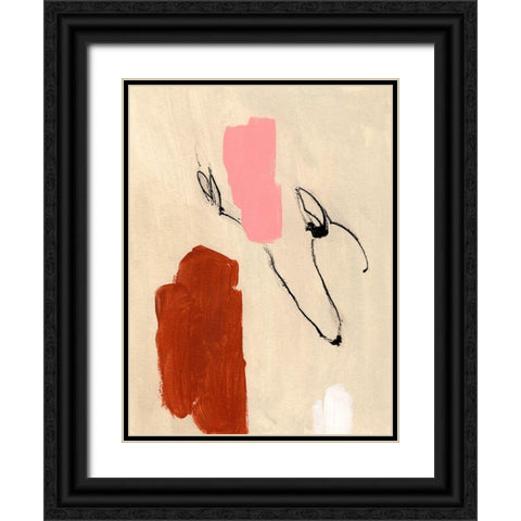 Terra Rosa Abstract I Black Ornate Wood Framed Art Print with Double Matting by Green, Jacob