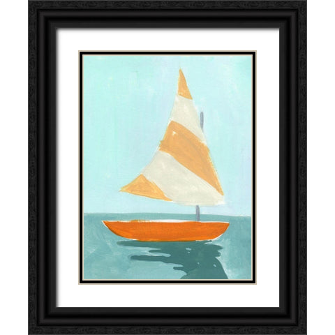Small Sail I Black Ornate Wood Framed Art Print with Double Matting by Green, Jacob