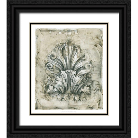 Printed Decorative Ornament I Black Ornate Wood Framed Art Print with Double Matting by Harper, Ethan