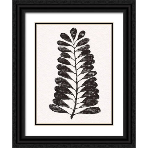 Pressed Tropical Leaf V Black Ornate Wood Framed Art Print with Double Matting by Warren, Annie