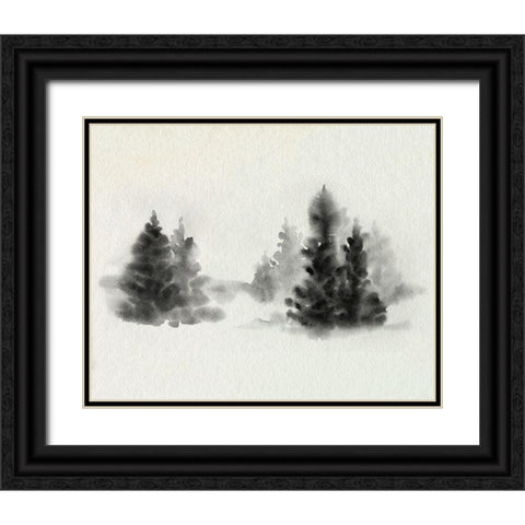 Inked Pine Forest IV Black Ornate Wood Framed Art Print with Double Matting by Caroline, Emma