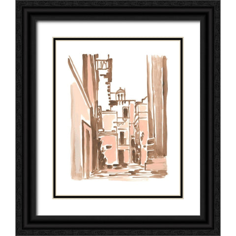 Blush Architecture Study II Black Ornate Wood Framed Art Print with Double Matting by Vess, June Erica